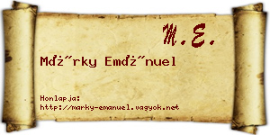 Márky Emánuel névjegykártya